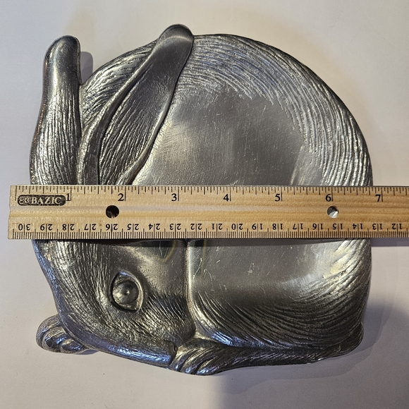 Vintage 1988 Arthur Court Rabbit Aluminum Trinket Serveware Candy Dish - Picture 8 of 9
